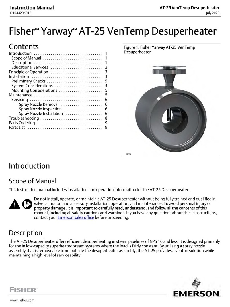 Emerson Fisher Yarway AT-25 User manual