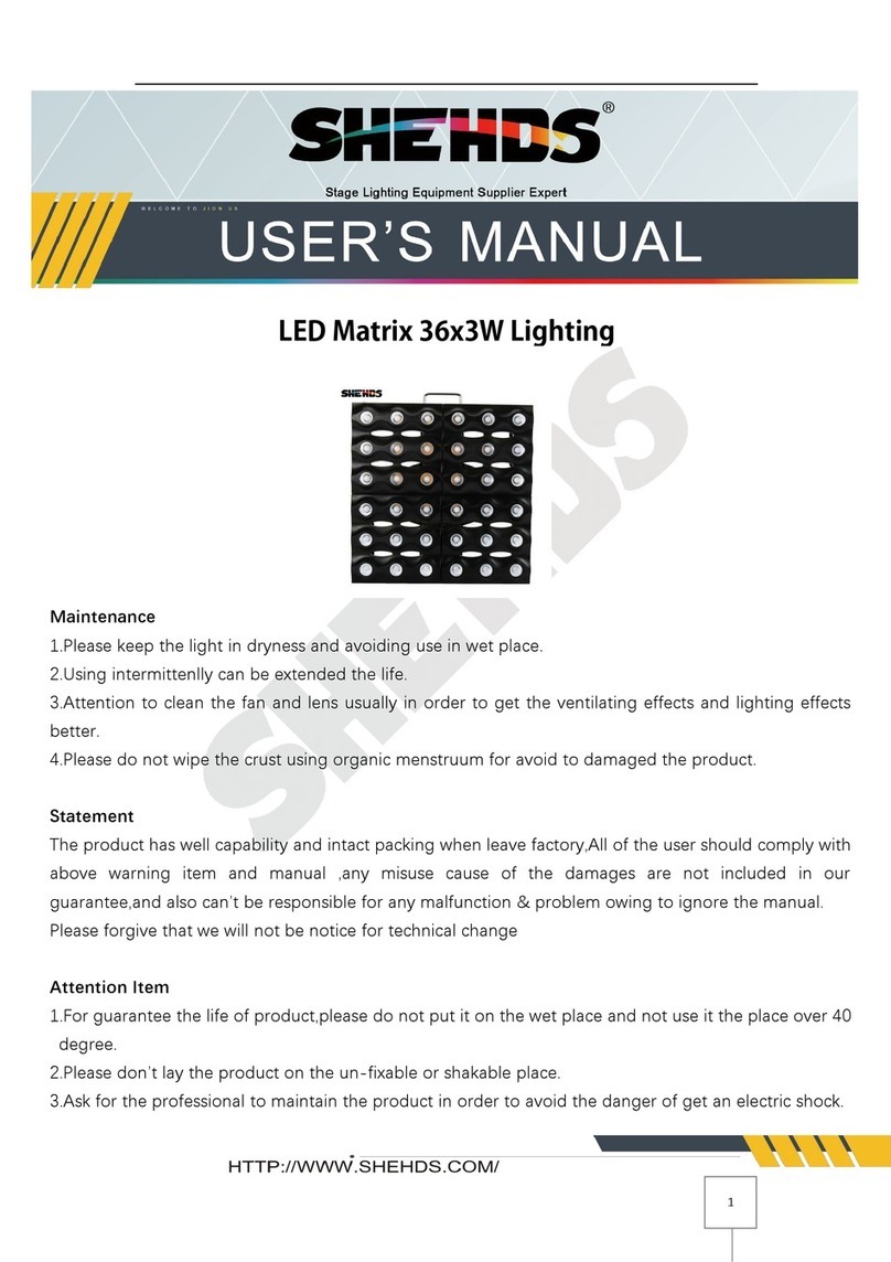 Shehds LED Matrix 36x3W Lighting user manual