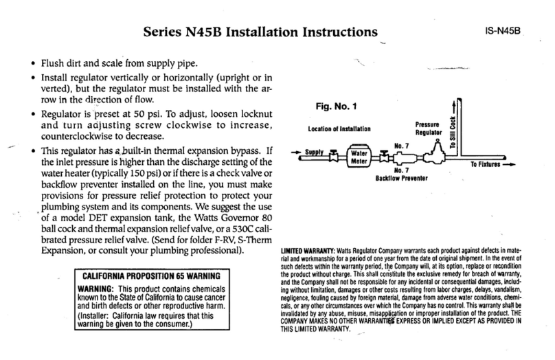 Watts N45B Series installation instructions