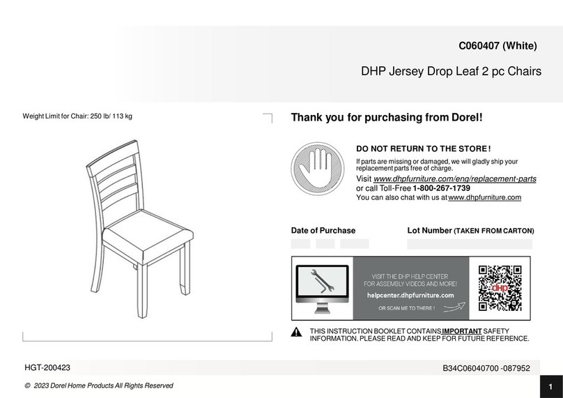 Dorel Home Products Jersey Drop Leaf C060407 Assembly instructions