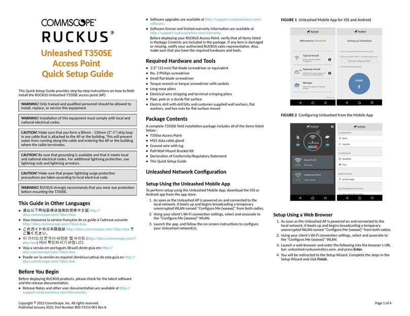 CommScope RUCKUS Unleashed T350SE User manual