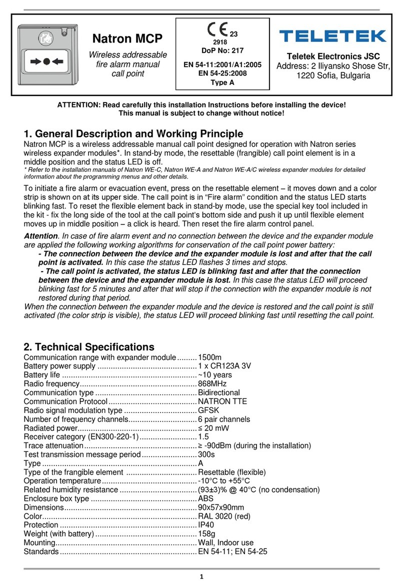 Teletek electronics Natron MCP manual