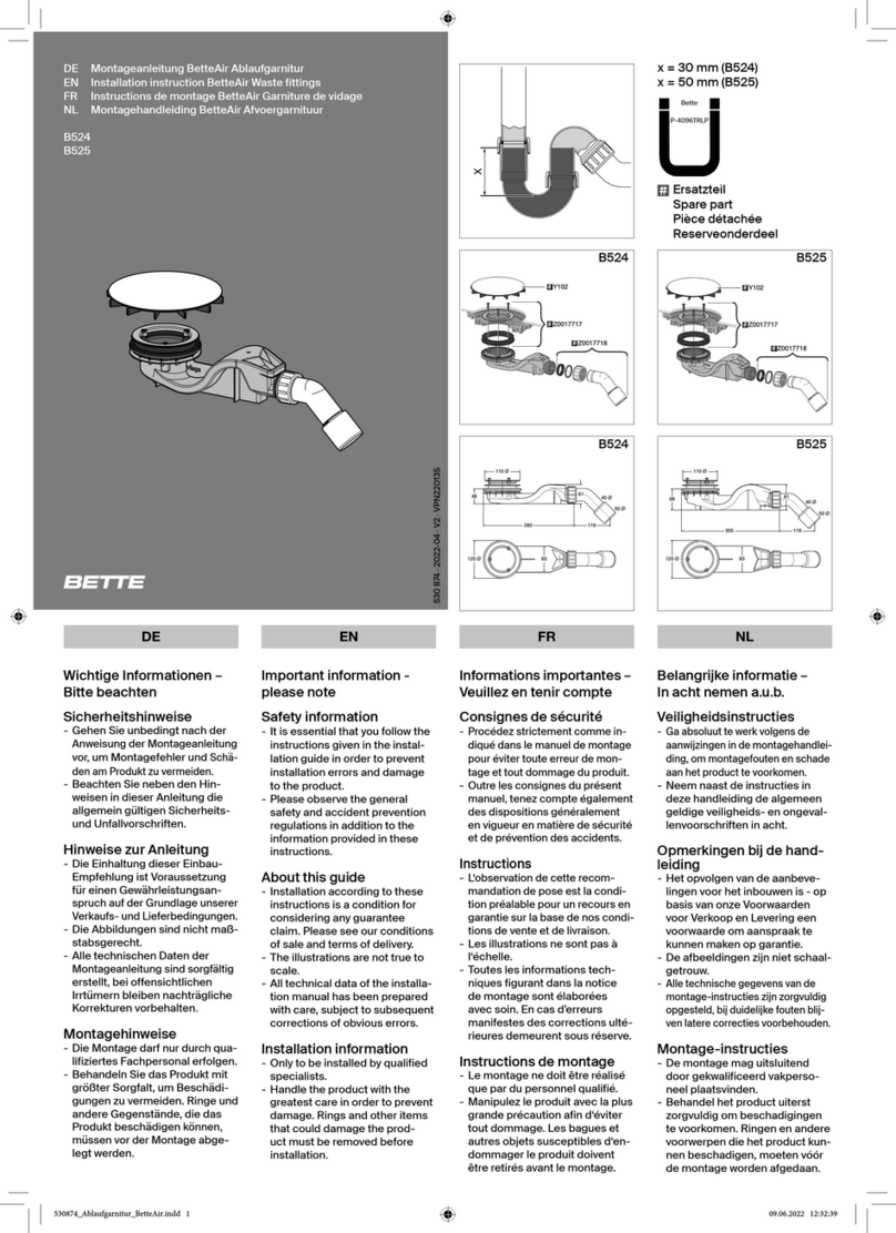 BETTE BetteAir B524 User manual BETTE BetteAir B524 User manual