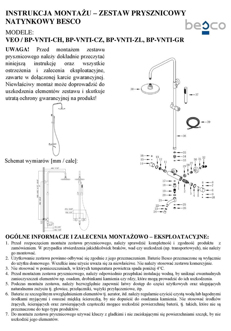 Besco VEO BP-VNTI-CH installation manual Besco VEO BP-VNTI-CH installation manual