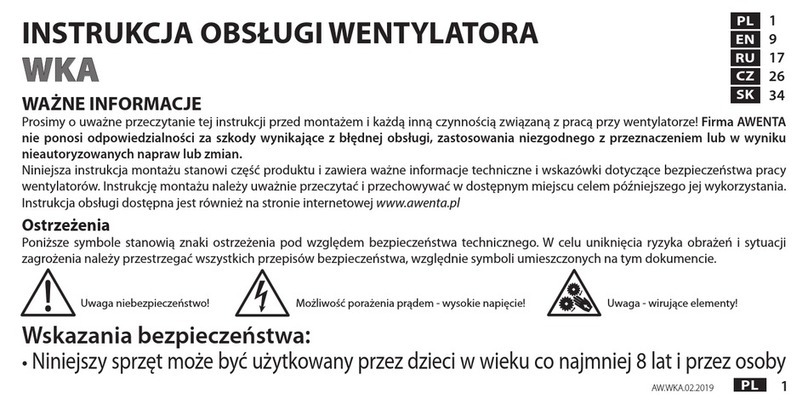 Awenta WKA 150 T operating manual