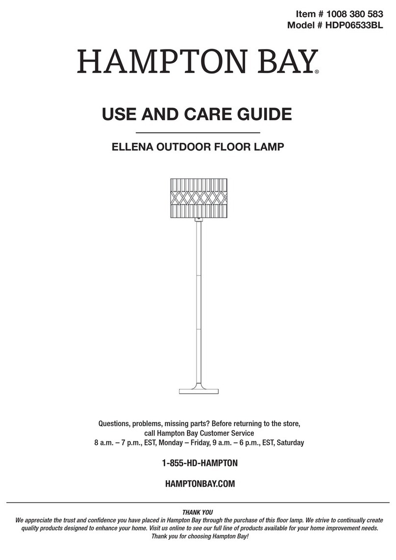 HAMPTON BAY ELLENA HDP06533BL Use and care guide