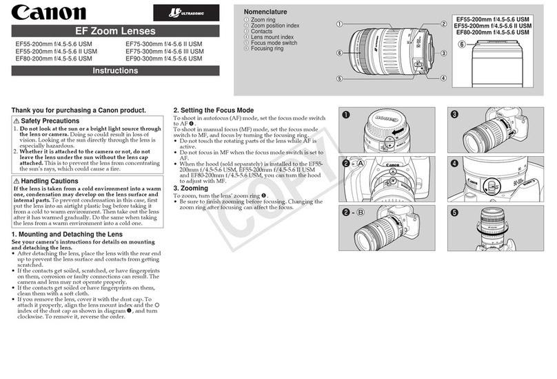 Canon EF 75-300mm f/4-5.6 III USM instructions