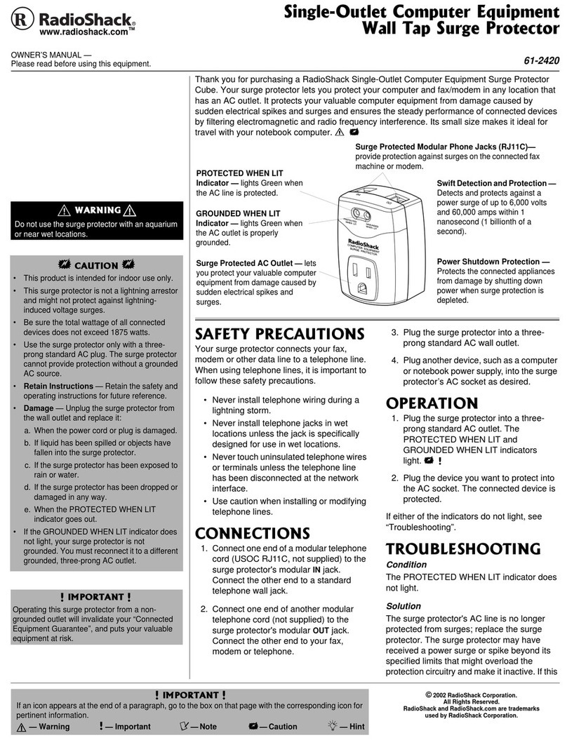 Radio Shack 61-2420 owner's manual