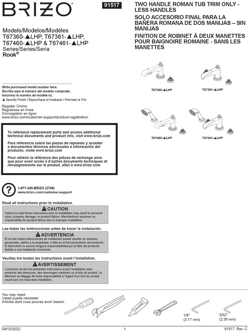 Brizo Rook T67360 LHP Series User manual