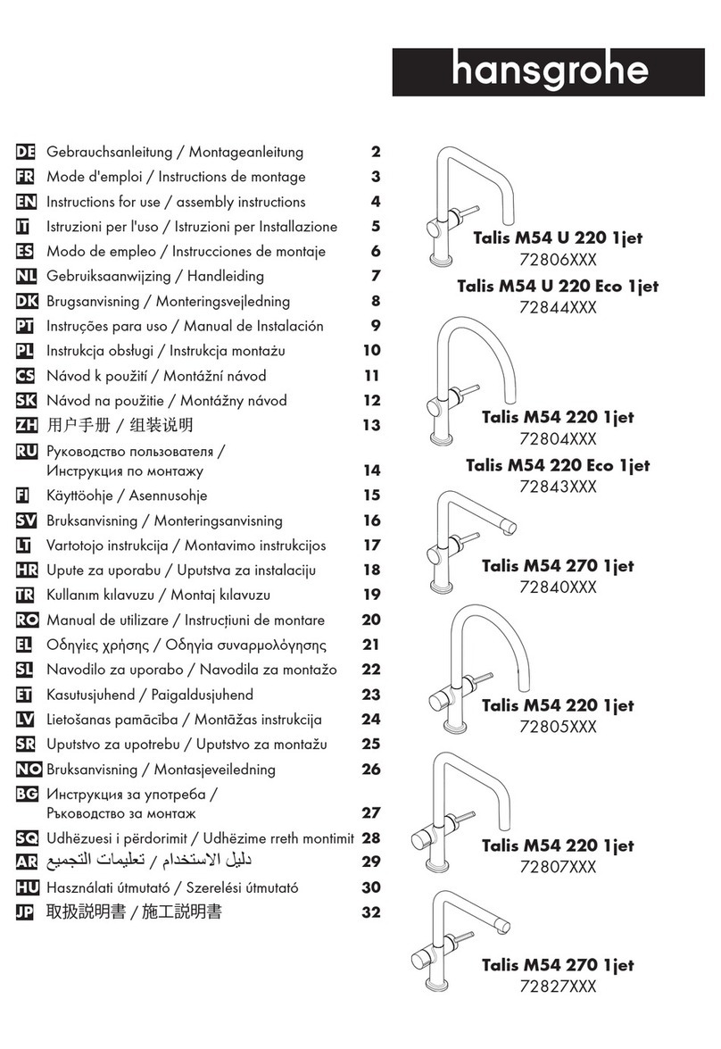 Hans Grohe Talis M54 72804670 Instructions for use/assembly instructions