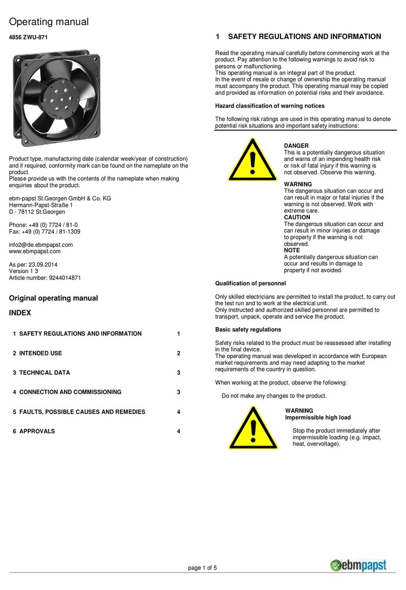 Ebmpapst 4856 ZWU-871 User manual