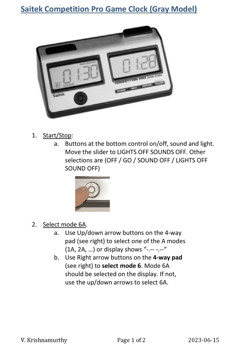 Saitek Competition Pro Game Clock manual