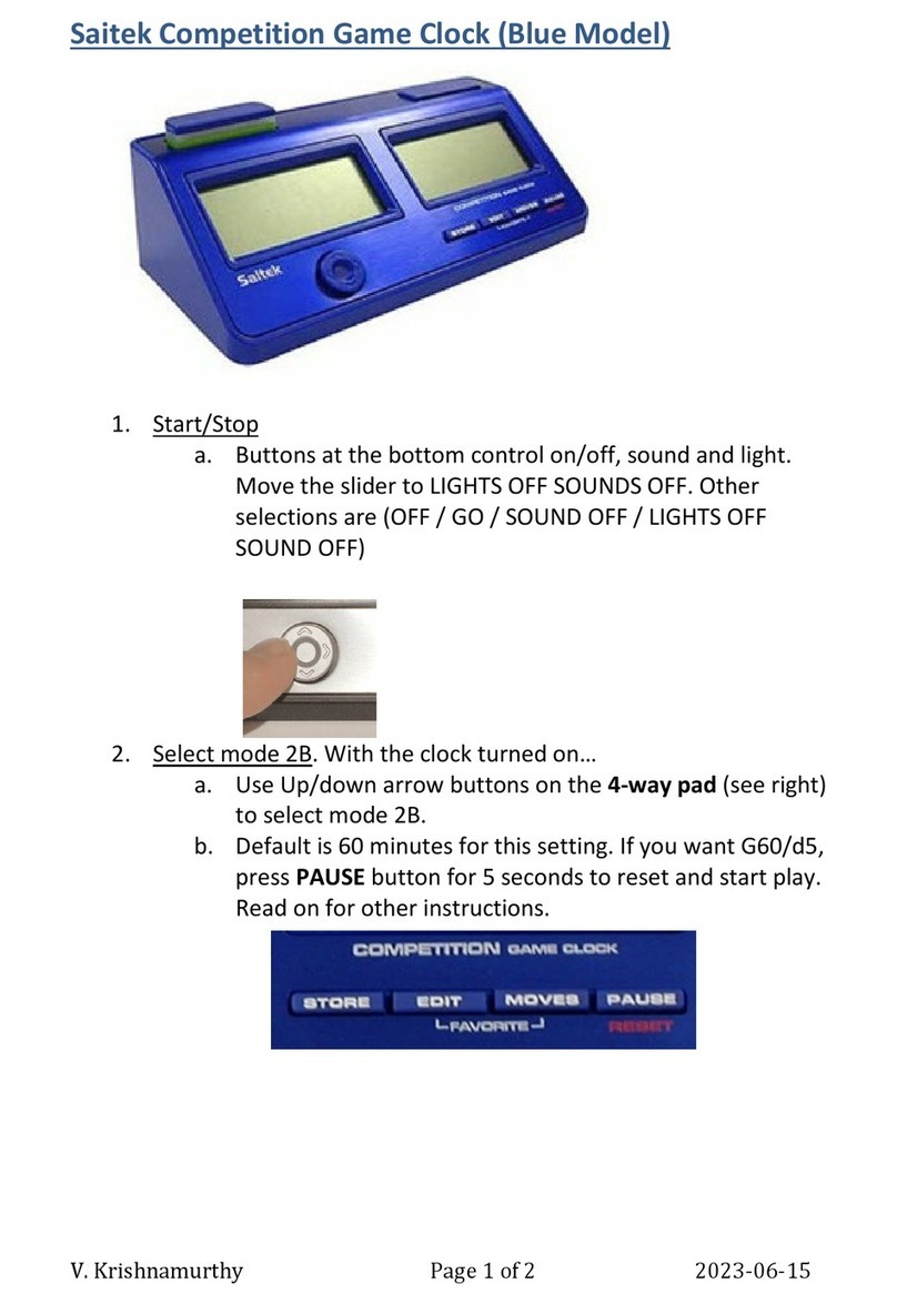 Saitek Competition Game Clock Blue manual