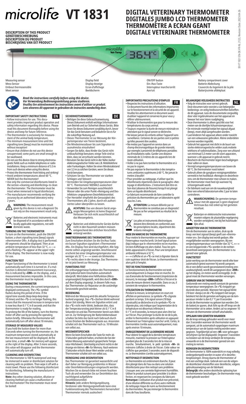 Microlife VT 1831 manual