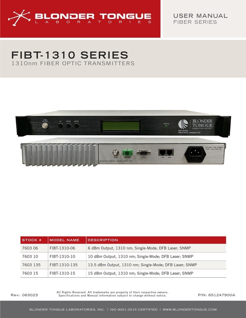 Blonder tongue FIBER Series user manual