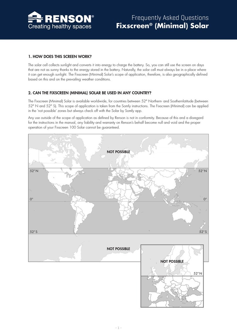 Renson Fixscreen Minimal Solar Instruction Manual