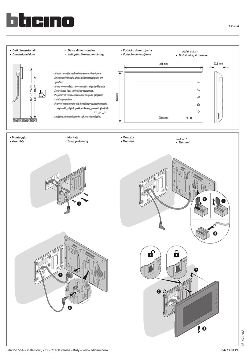 Bticino 335254 User manual Bticino 335254 User manual