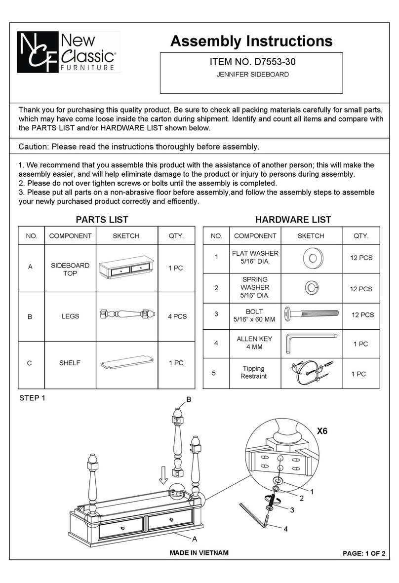 New Classic Furniture JENNIFER D7553-30 Assembly instructions
