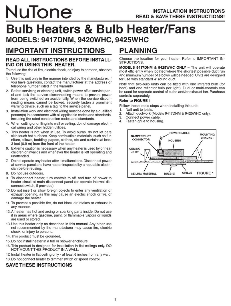 NuTone 9417DNM User manual