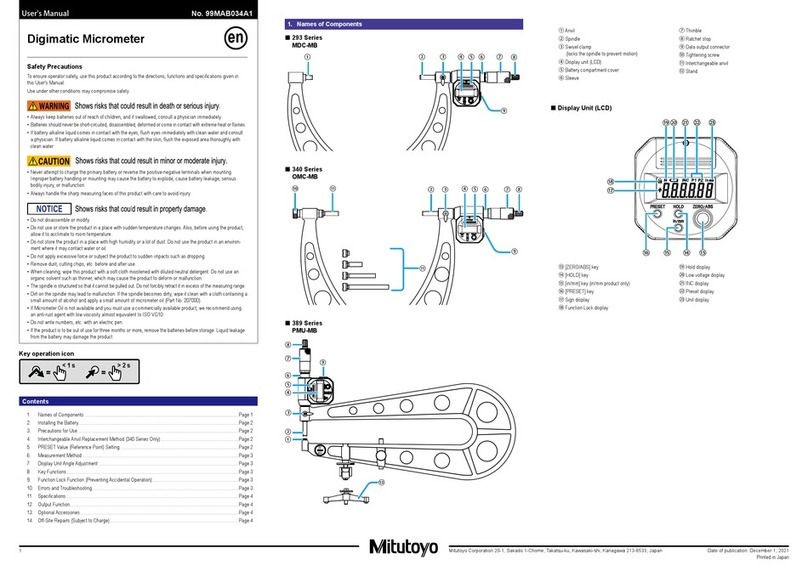 Mitutoyo 99MAB034A1 user manual
