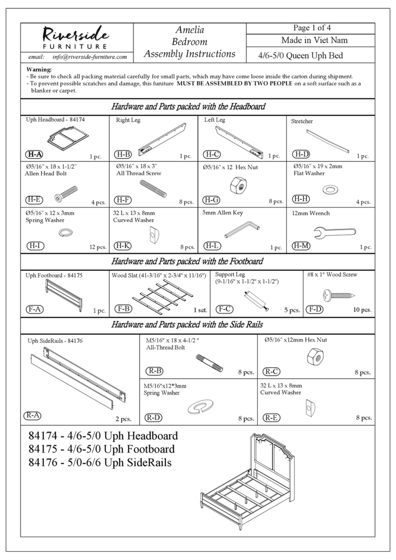 Riverside Furniture Amelia Bedroom Assembly instructions Riverside Furniture Amelia Bedroom Assembly instructions