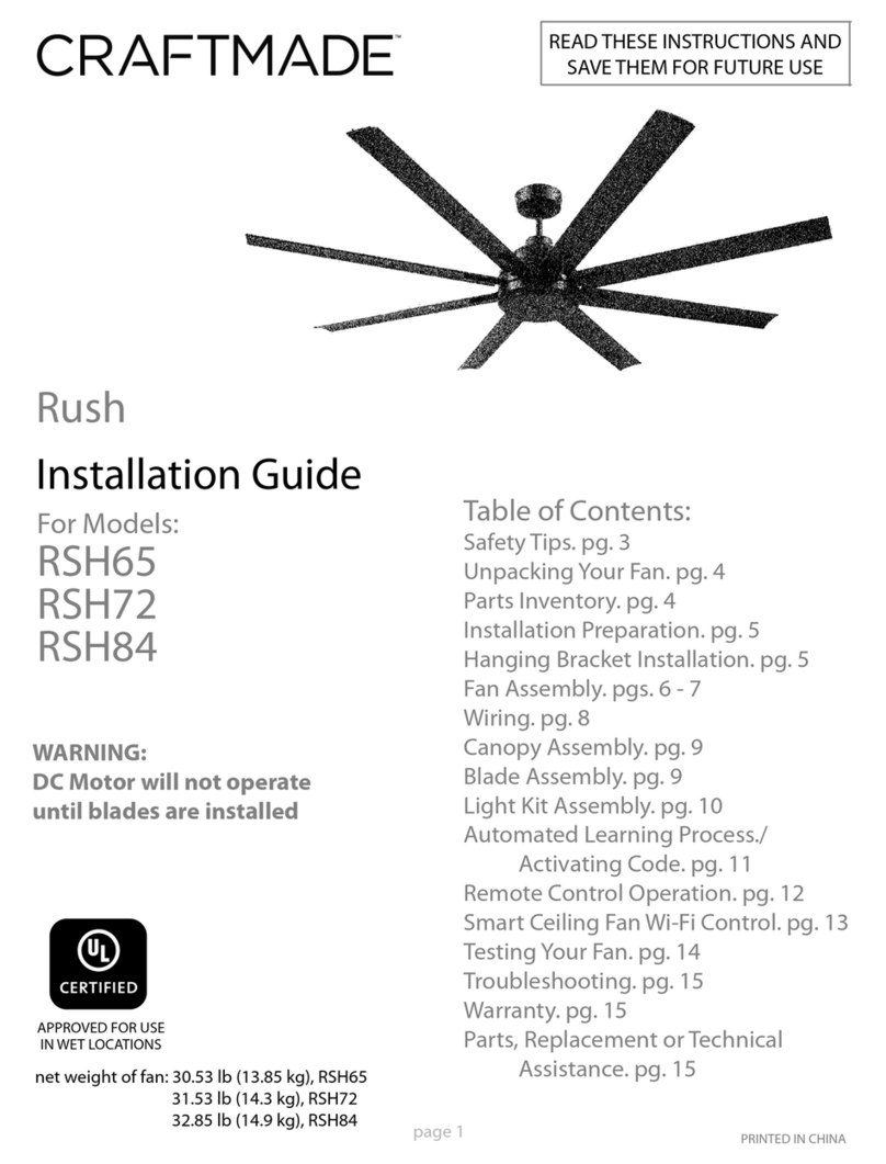 Craftmade Rush RSH65 installation guide