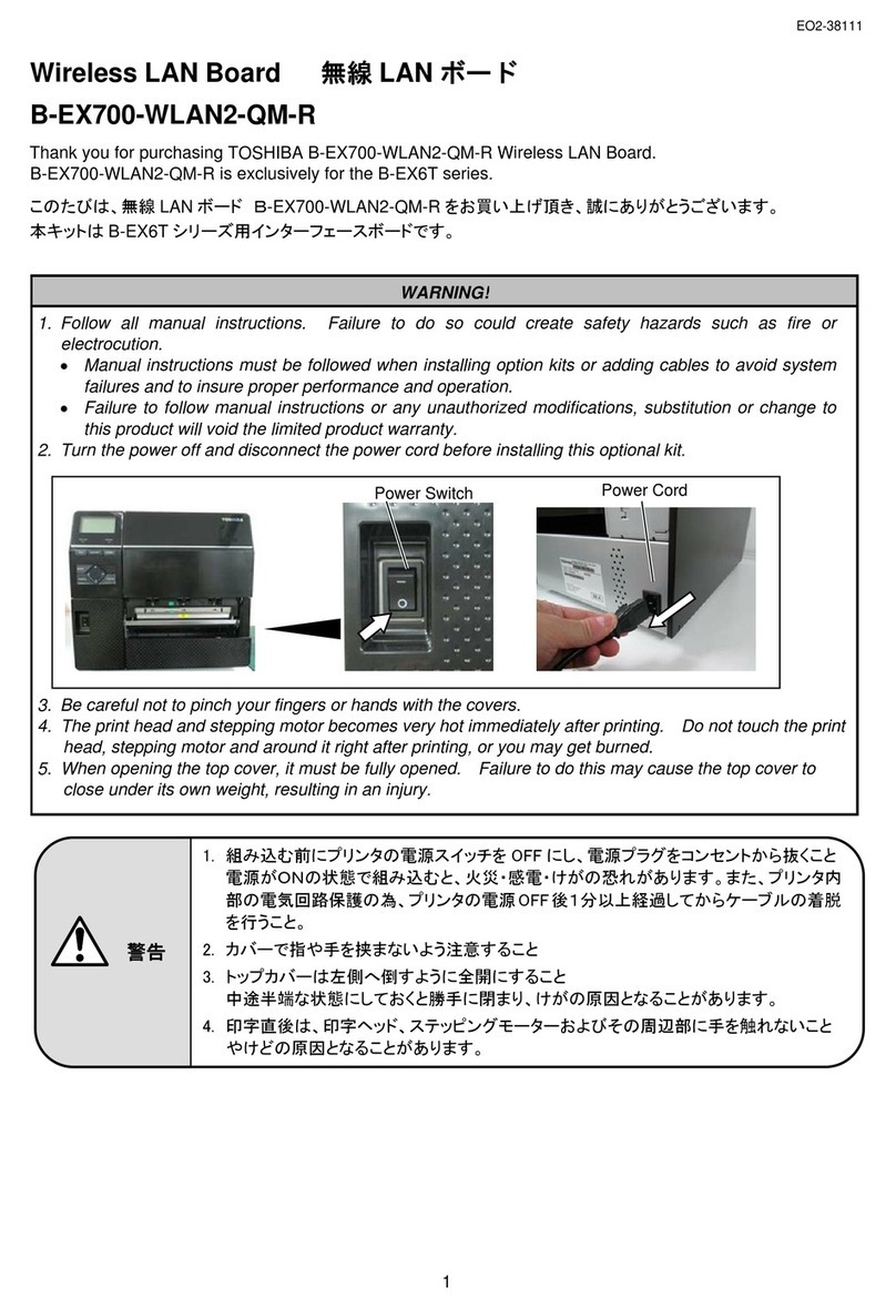 Toshiba B-EX700-WLAN2-QM-R User manual