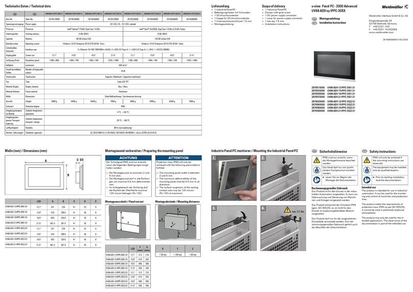 Weidmüller UV66-ADV-12-IPPC-3001.01 installation instructions