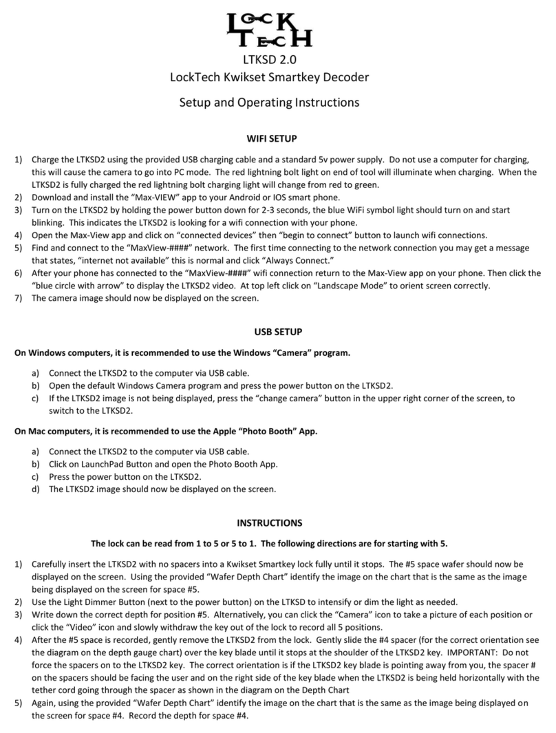 LockTech LTKSD 2.0 Set up and operating instructions