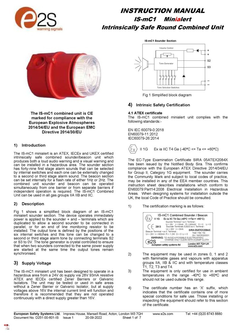 E2S Minialert IS-mC1 User manual