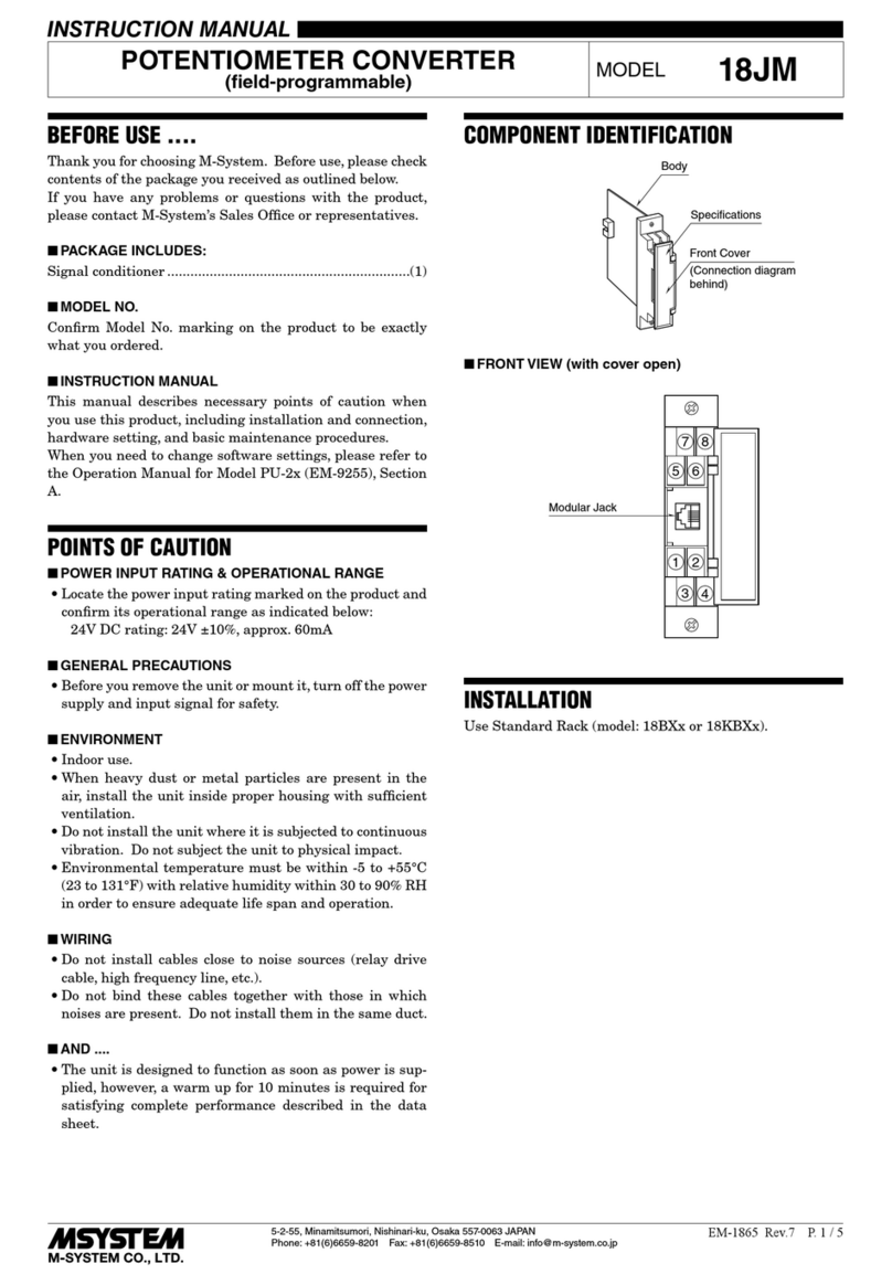 M-system 18JM User manual