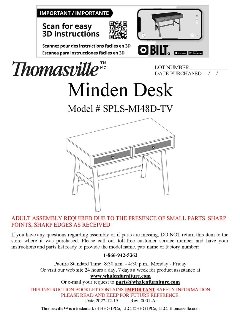 Thomasville Minden SPLS-MI48D-TV User manual Thomasville Minden SPLS-MI48D-TV User manual