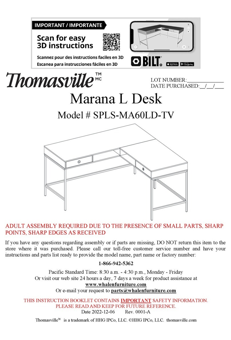 Thomasville Marana L SPLS-MA60LD-TV User manual