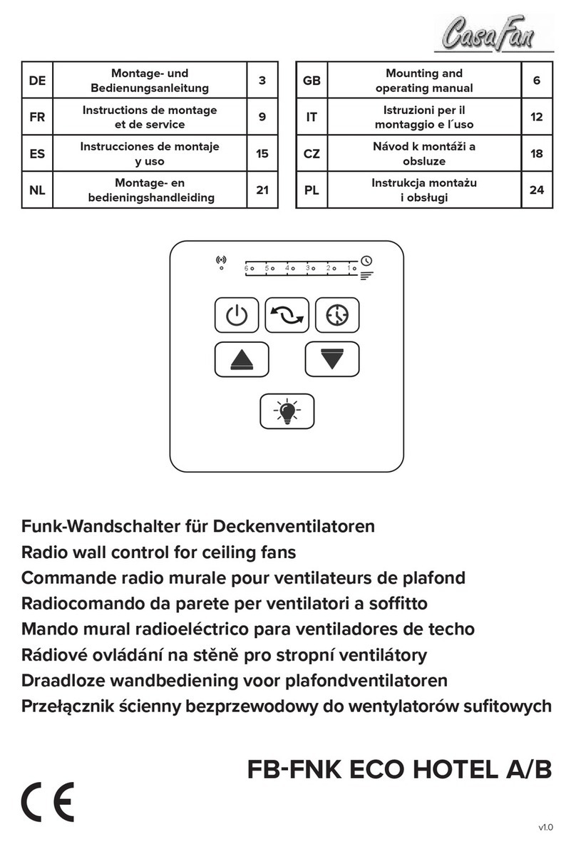 Casa Fan FB-FNK ECO HOTEL A/B Mounting and operating manual