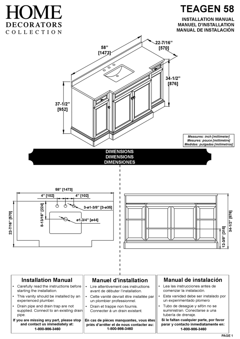 Home Decorators Collection TEAGEN 58 installation manual Home Decorators Collection TEAGEN 58 installation manual
