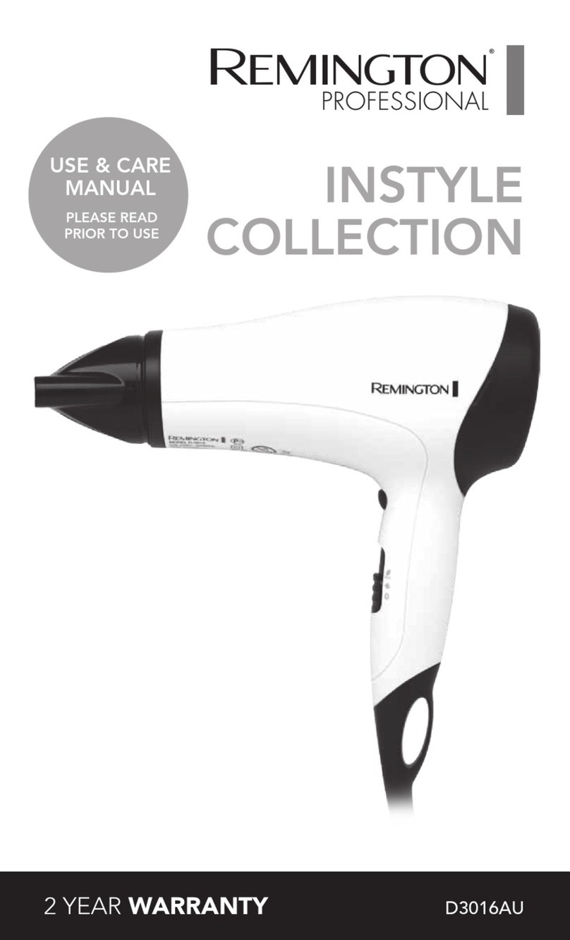Remington INSTYLE D3016AU Use & care manual