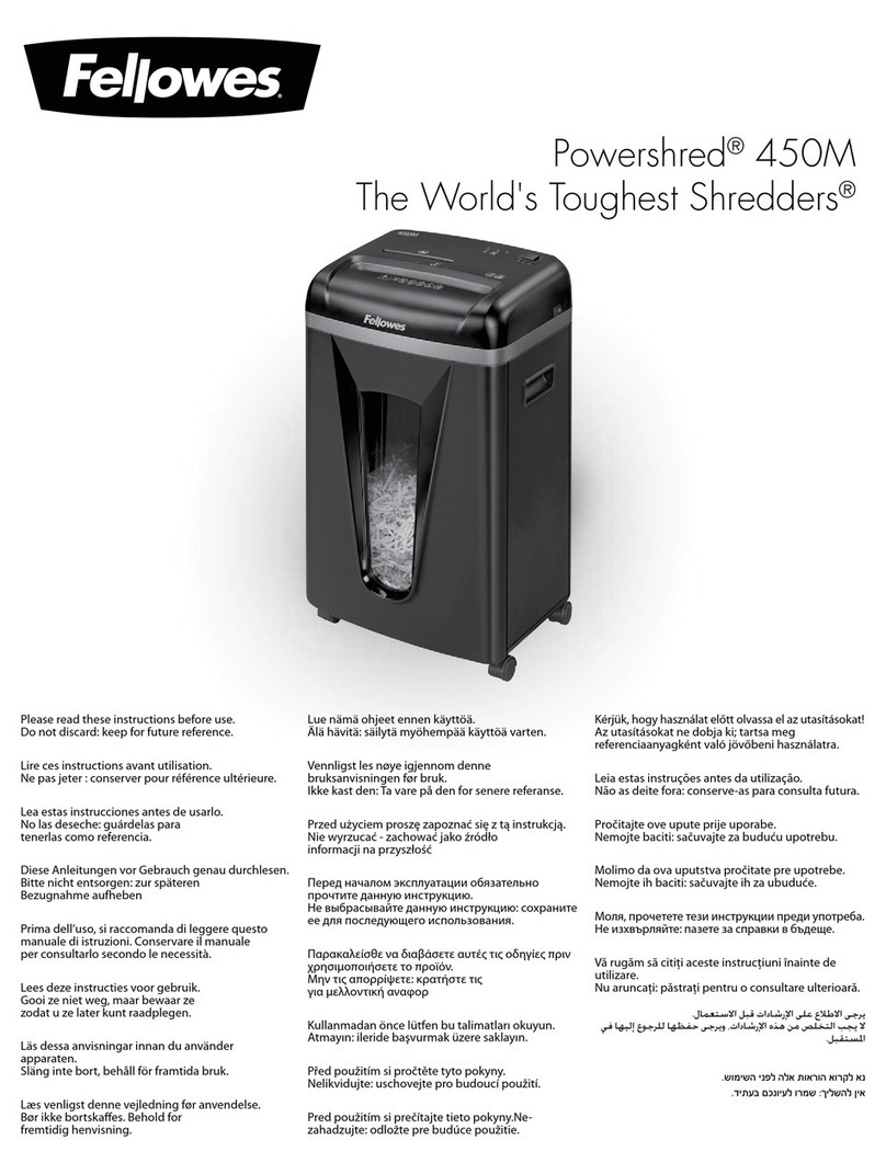 Fellowes POWERSHRED 2127M instructions