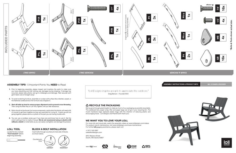 Loll Designs NO. 9 CHAIR & ROCKER User manual