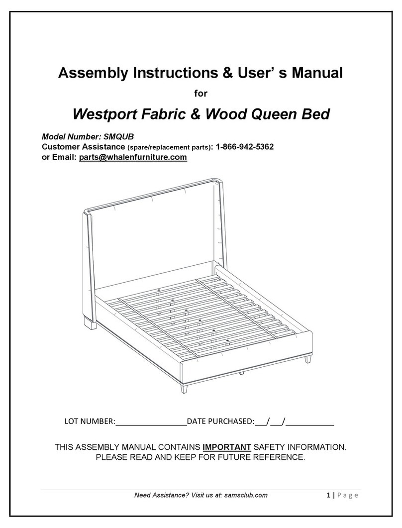 Whalen Furniture Westport SMQUB Assembly instructions & user manual Whalen Furniture Westport SMQUB Assembly instructions & user manual