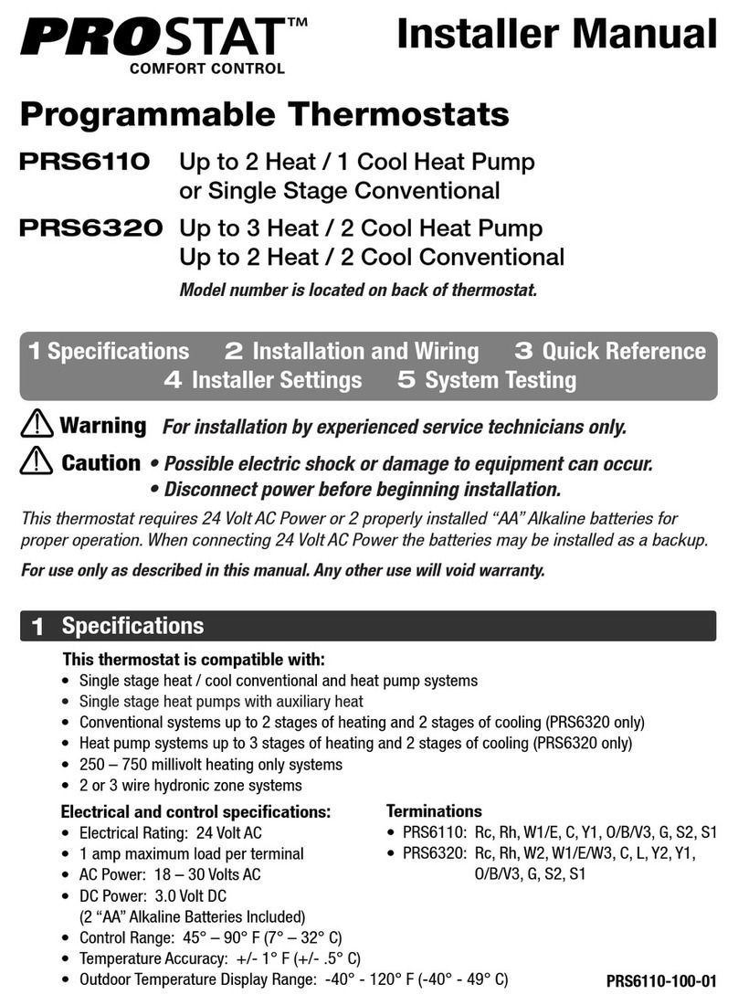 Prostat PRS6320 Installer manual