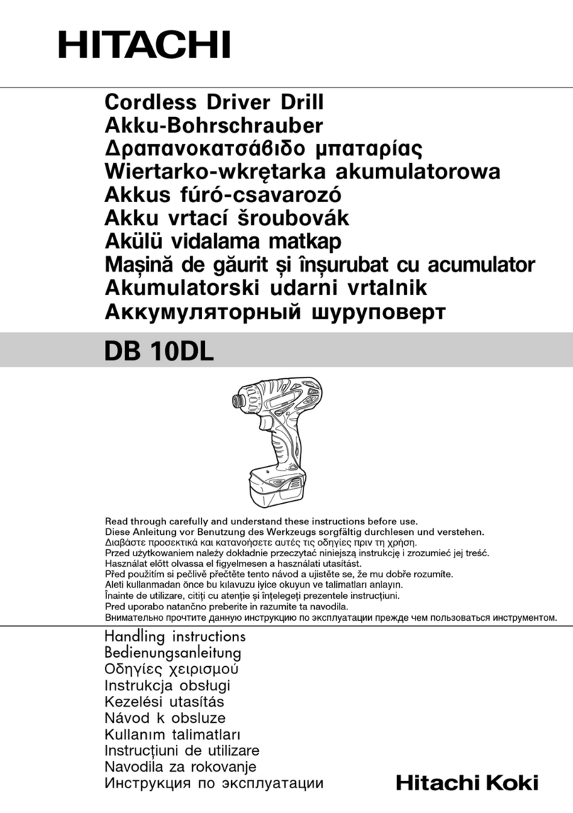 Hitachi DB10DL Handling instructions
