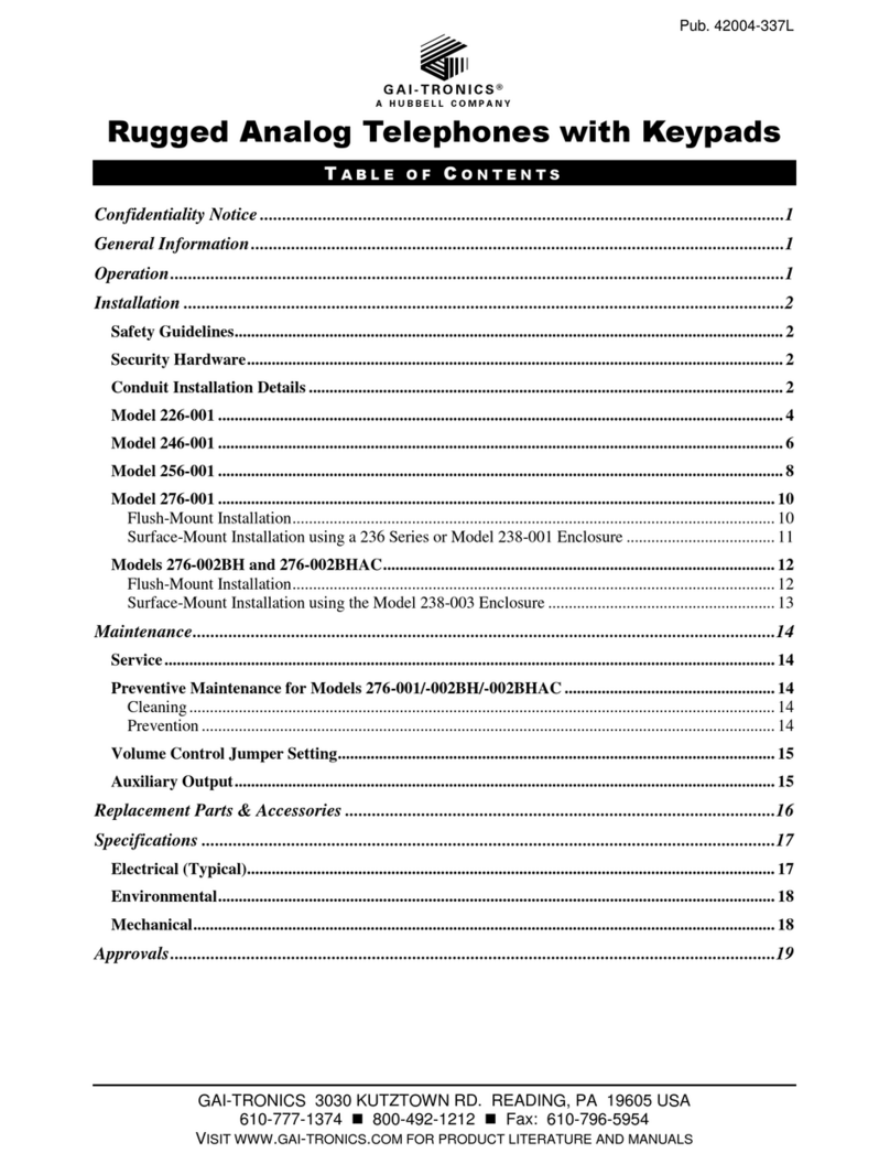 Hubbell GAI-TRONICS 226-001 User manual