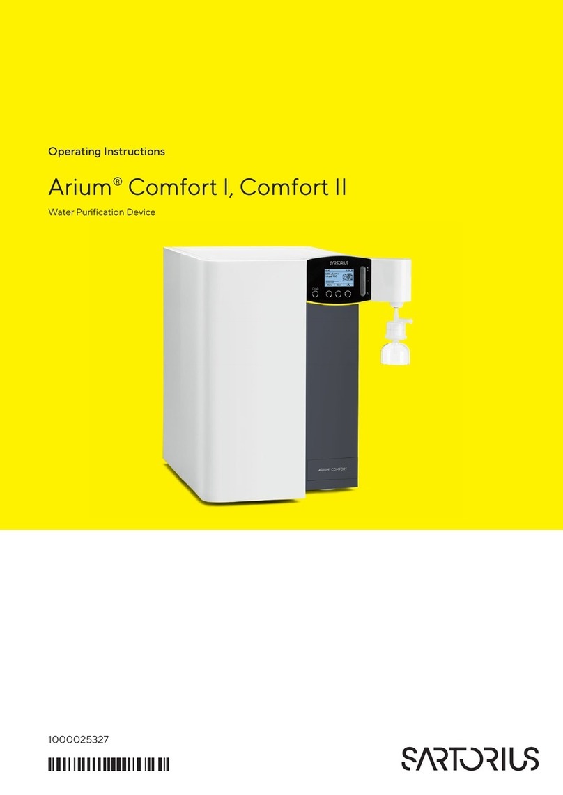 Sartorius Arium Comfort I H2O-I Series operating instructions