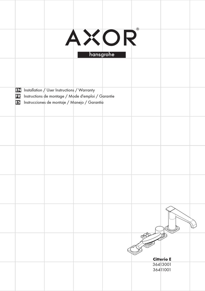 Hans Grohe AXOR Citterio E 36413001 Installation/User Instructions/Warranty Hans Grohe AXOR Citterio E 36413001 Installation/User Instructions/Warranty