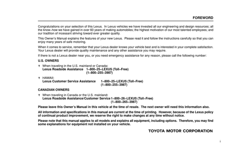 Lexus SC430 2002 User manual