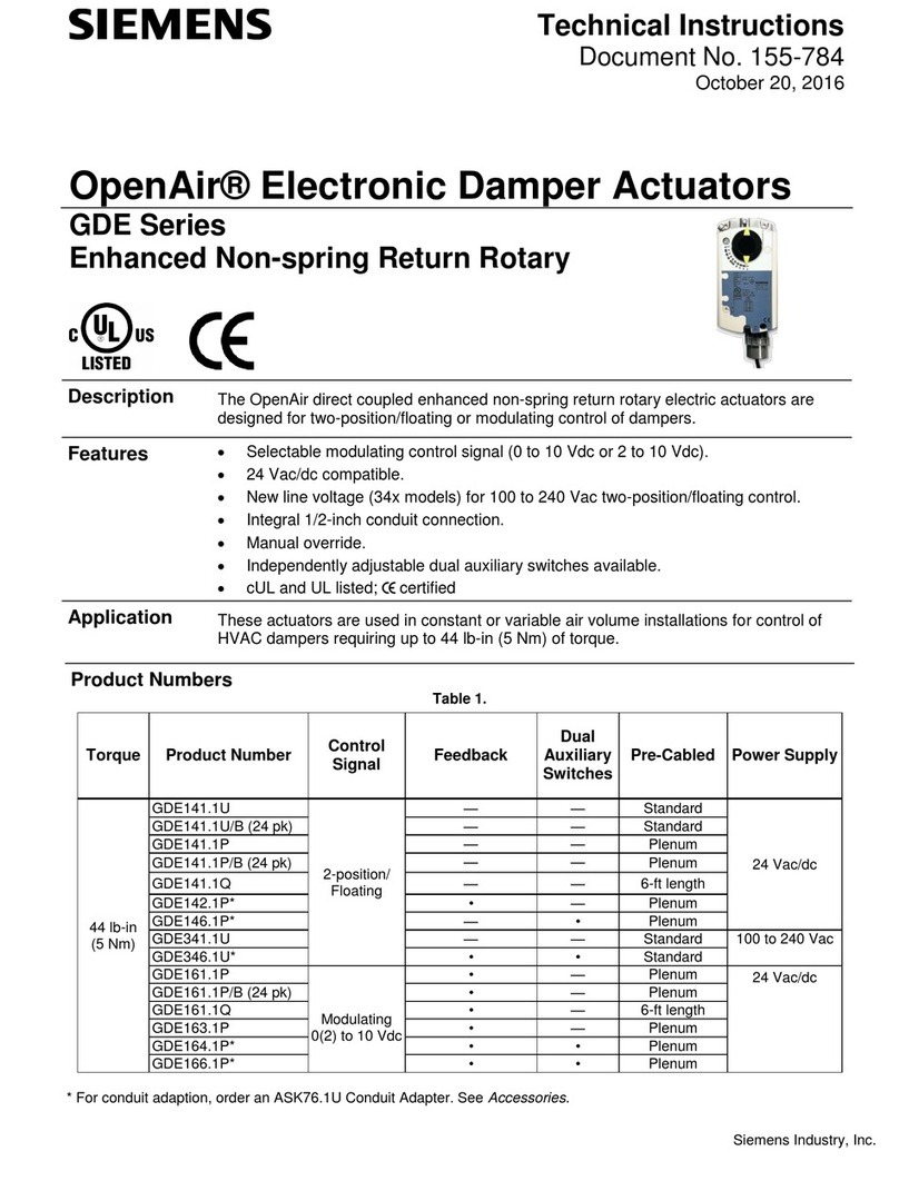 Siemens OpenAir GDE141.1U Owner's manual Siemens OpenAir GDE141.1U Owner's manual