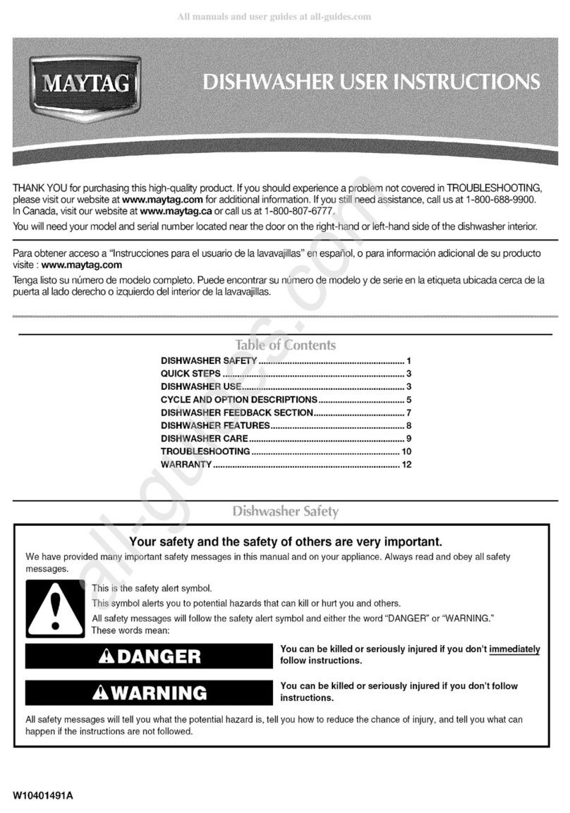 Maytag W10401491A User manual