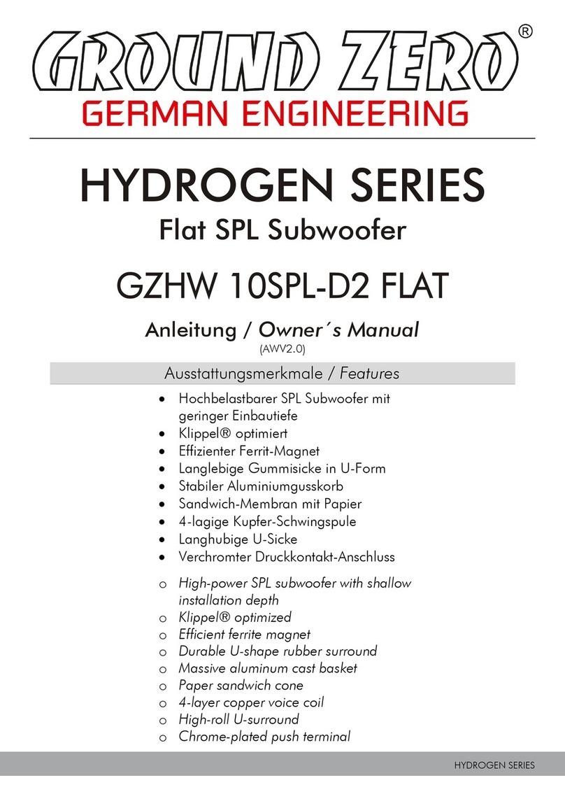 Ground Zero HYDROGEN SERIES User manual