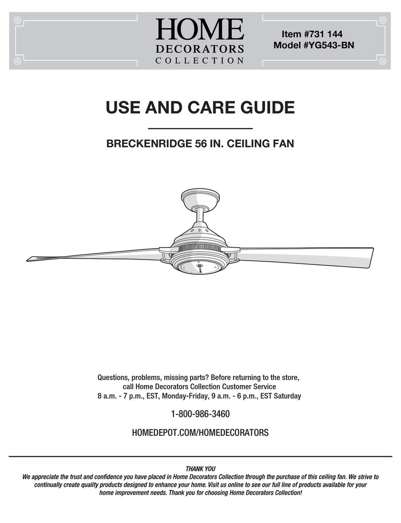 Home Decorators Collection BRECKENRIDGE YG543-BN Use and care guide