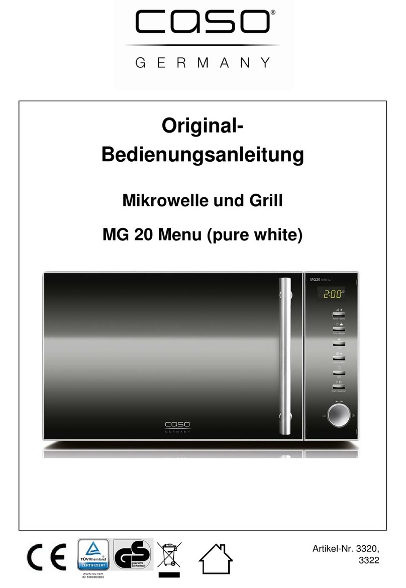 CASO DESIGN MG 20 Menu Original operating manual
